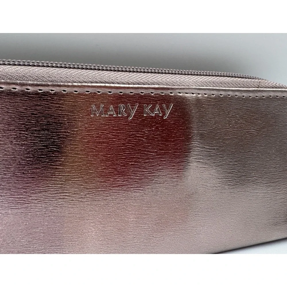 Mary Kay Eyeshadow Brush Set Rose Gold‎ 3 Brushes Pink Zip Bag New